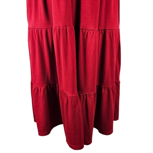 Anrabess Womens Flowy Tiered Boho Red Dress Casual & Comfortable Size Small - Picture 9 of 12